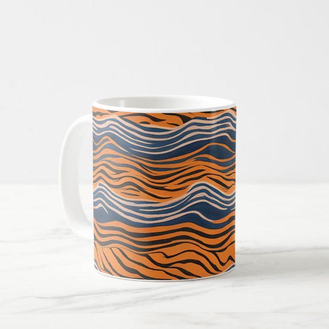 Tiger Stripes Inspiriertes Design Kaffeetasse (Vorderseite Links)