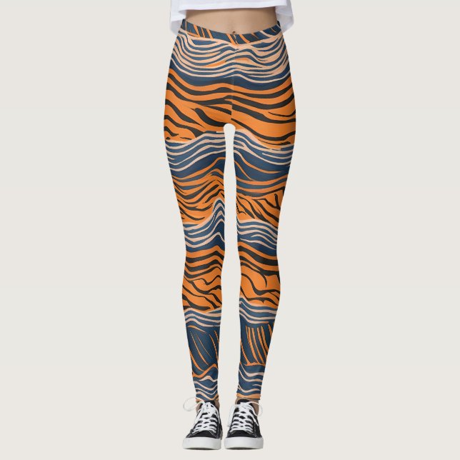 Tiger Stripes Inspiriertes Design Leggings (Vorderseite)