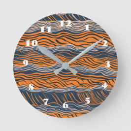 Tiger Stripes Inspiriertes Design Runde Wanduhr
