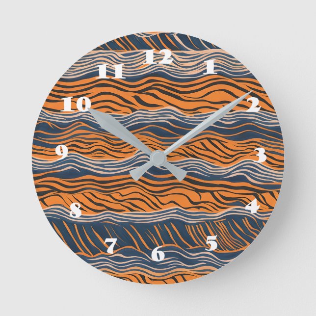 Tiger Stripes Inspiriertes Design Runde Wanduhr (Vorderseite)