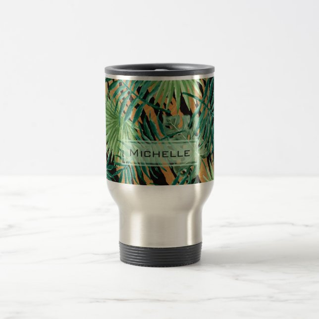 Tiger Stripes Jungle Camouflage Personalised Reisebecher (Mittel)