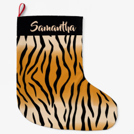 Tiger Stripes Muster Grosser Weihnachtsmann Strump Großer Weihnachtsstrumpf