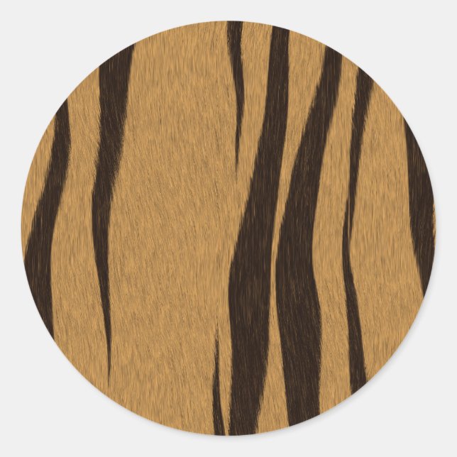 Tiger Stripes Muster Runder Aufkleber (Vorderseite)