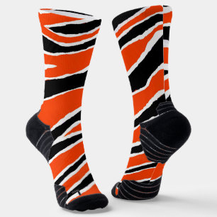 Tiger Stripes Orange Schwarzes Muster Socken