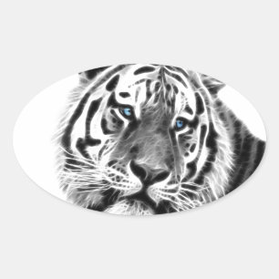 Tiger Stripes Ovaler Aufkleber
