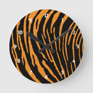 Tiger Stripes Runde Wanduhr