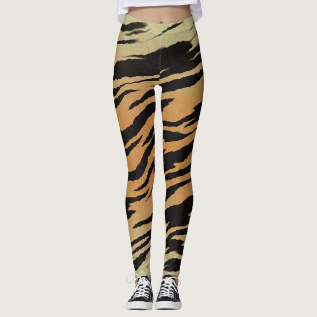 Tiger Stripes Süße Tier drucken Leggings (Vorderseite)