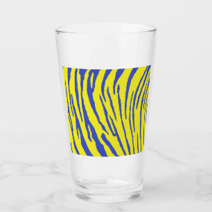 Tiger Stripes Yellow Blue Glas