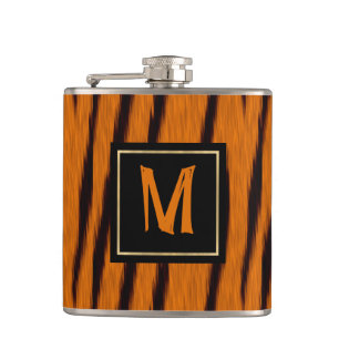 Tiger Striping Mit Monogramm Flachmann