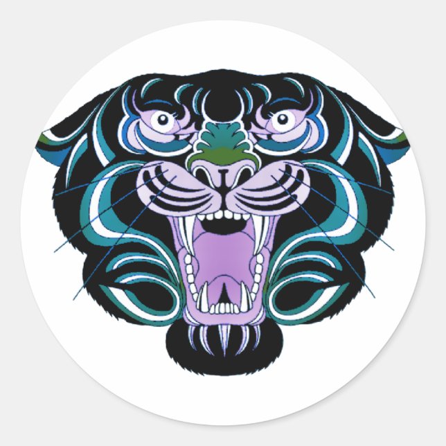 Tiger Style 2 Runder Aufkleber (Vorderseite)