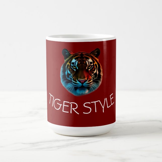 Tiger Style – Wilde Energie Grafik Kaffeetasse (Mittel)
