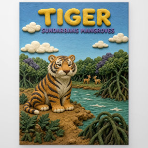Tiger Sundarbans Mangroven Modern KlayKoo Postkarte