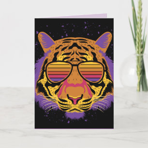 TIGER SUNGLASSEN GROSSE KATZE BIRTHDAY CARD KARTE