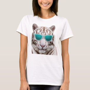 Tiger Sunglasses Zoo Safari Wild Tier Aquamarin T-Shirt
