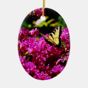 Tiger Swallowtail auf Azalee Keramikornament