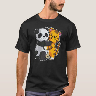 Tiger Tabby Katze & Panda Süße Tiere Für Frauen Ku T-Shirt