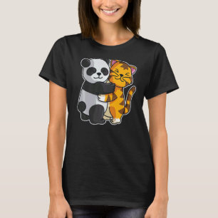 Tiger Tabby Katze & Panda Süße Tiere Für Frauen Ku T-Shirt