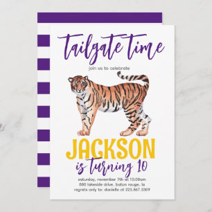 Tiger Tailgate Birthday Invite Einladung