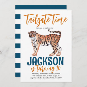 Tiger Tailgate Birthday Invite Einladung