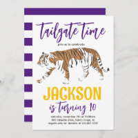 Tiger Tailgate Birthday Invite