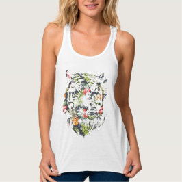TIGER Tank Top T - Shirt - tropisches Muster
