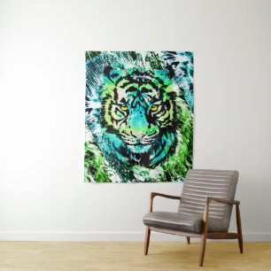 Tiger Tapestrie - farbenfrohe Tiger Eyes Tapestrie Wandteppich