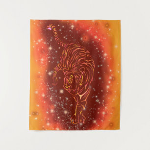 Tiger Tapestry läuft in Galaxy Starry Night Wandteppich