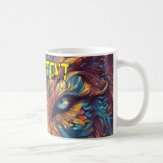 Tiger-Tasse mit Ihrem benutzerdefinierten Text Kaffeetasse (Rechts)