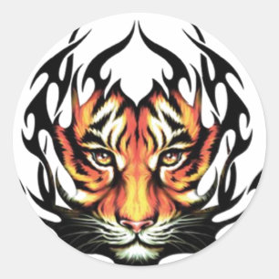 Tiger Tattoo Runder Aufkleber