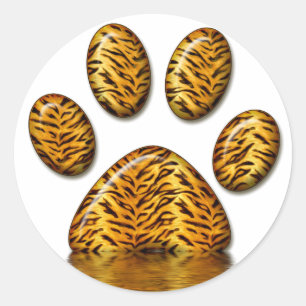 Tiger-Tatze #2 Runder Aufkleber