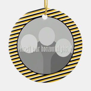 Tiger-Tatzen-Druck-Foto-Rahmen mit Streifen Keramik Ornament