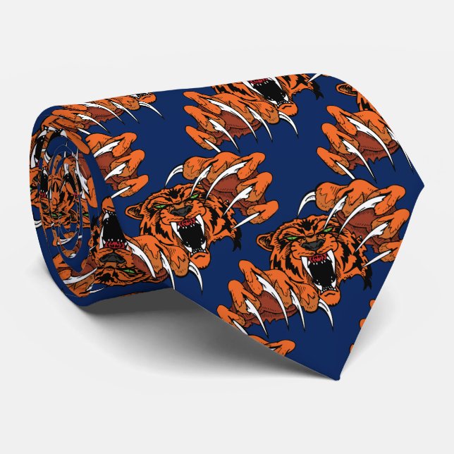 Tiger Team Mascot Fußball Basketball Necktie Krawatte (Gerollt)