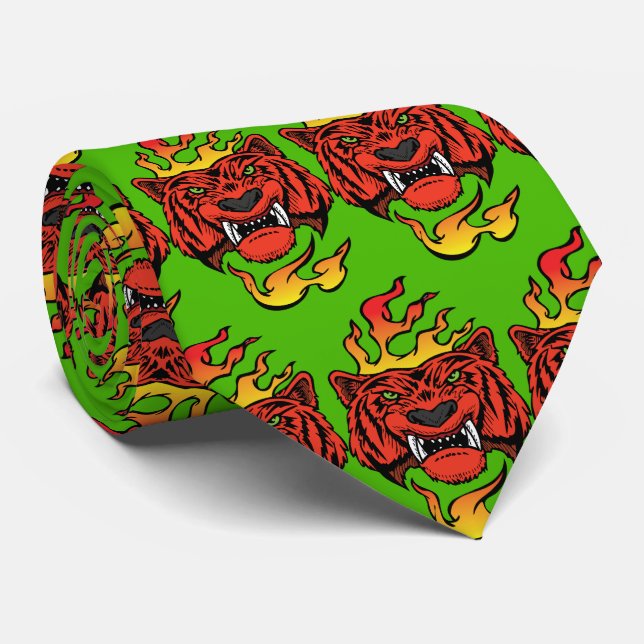 Tiger Team Mascot Fußball Basketball Necktie Krawatte (Gerollt)