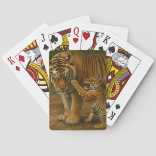 Tiger-Tenderness - Eltern und Küken im Wald Spielkarten