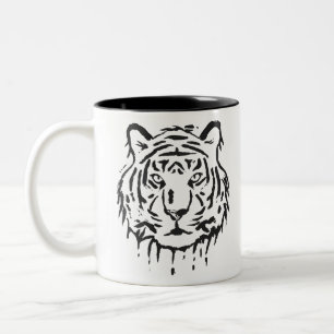 Tiger The Animal Icon Predator Cat Zoo Dangerous Zweifarbige Tasse