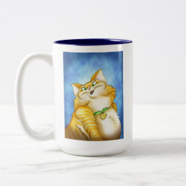 Tiger the Happy Cat Zweifarbige Tasse