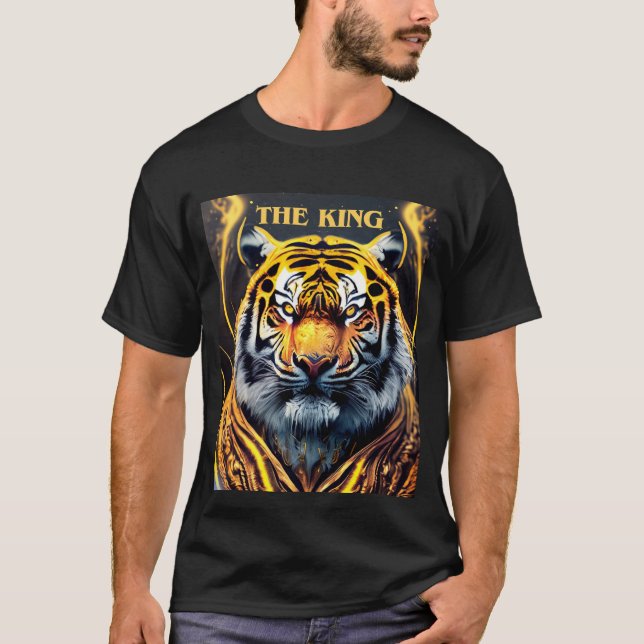 Tiger The King Golden Yellow and Black T-Shirt (Vorderseite)