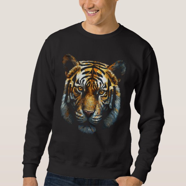 Tiger Tier Kunst Motiv Tiger Sweatshirt (Vorderseite)