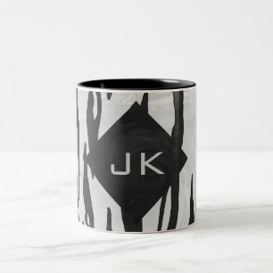 Tiger Tiger Black/White Print Zweifarbige Tasse