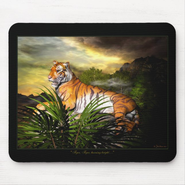 Tiger, Tiger, brennendes helles Mousepad (Vorne)