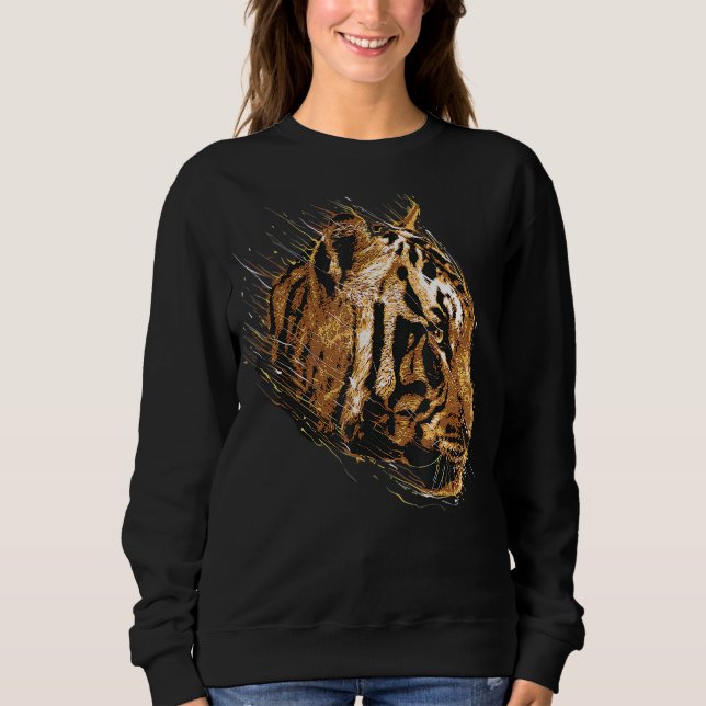 Tiger Tiger Face Animal Prints Sweatshirt (Vorderseite)