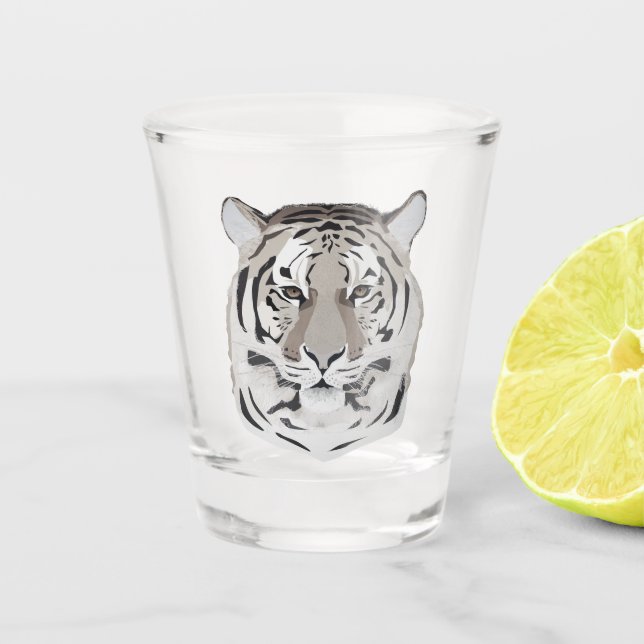 Tiger, tiger face, symbol of 2022  schnapsglas (Vorderseite)