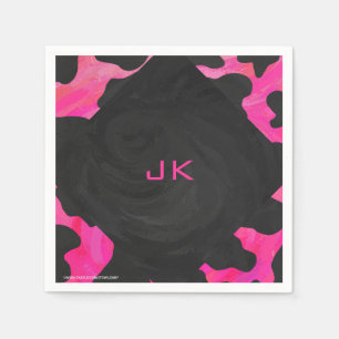 Tiger Tiger Hot Pink und Schwarz Print Muster Serviette