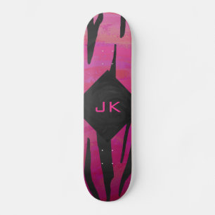 Tiger Tiger Hot Pink und Schwarz Print Muster Skateboard