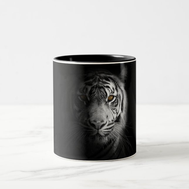 Tiger, Tigerfotografie, atemberaubend, Zweifarbige Tasse (Mittel)
