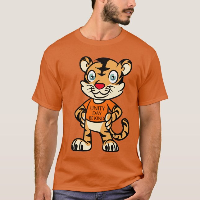Tiger tragen Orange Shirt Unity Day witzig (Vorderseite)