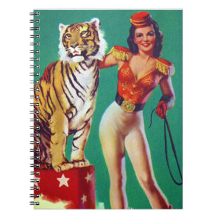 Tiger-Trainer-Pin-up-Girl Notizblock