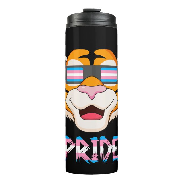 Tiger Transgender Flag Lgbt Thermosbecher (Vorderseite)