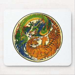 Tiger u. Drache Yin Yang Mousepad