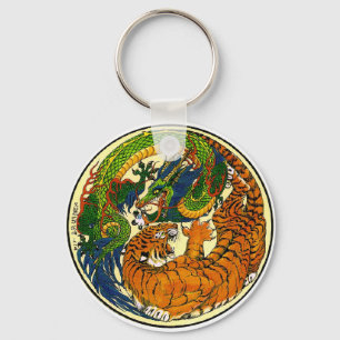 Tiger u. Drache Yin Yang Schlüsselanhänger